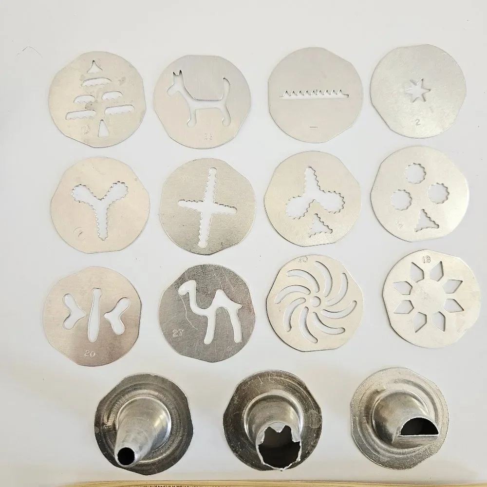 Vintage '70s Mirro Complete Aluminum Cookie-Pastry Press 16 Piece Kit - In Box